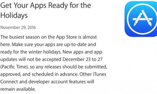 苹果提醒开发者App Store应用审核将在12月23至27日暂停